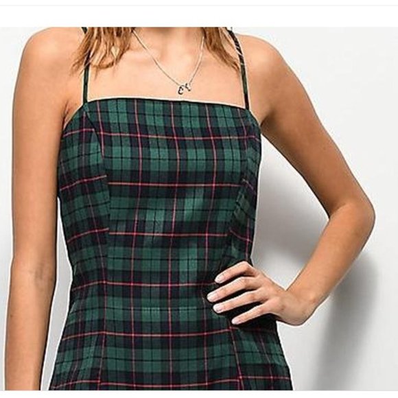 Zumiez Dresses Zumiez Green Plaid Dress Brand New With Tags Poshmark